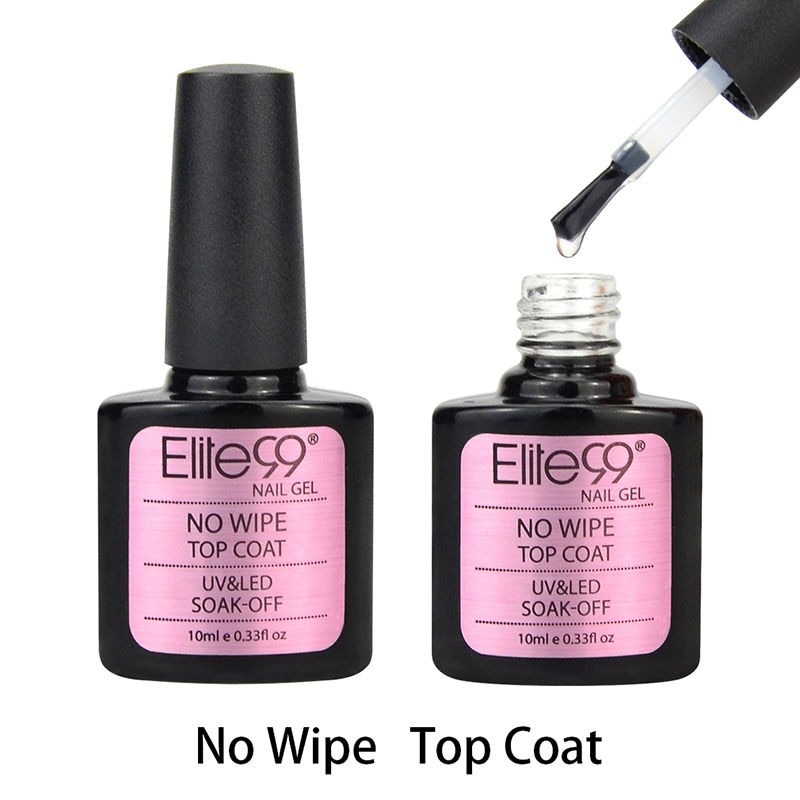 Elite99 Top Coat Gel 10ml Soak Off No Wipe Top Coat UV LED Seal Gel Nail Polish Long Lasting Top Gel Polish for Nail Art Design