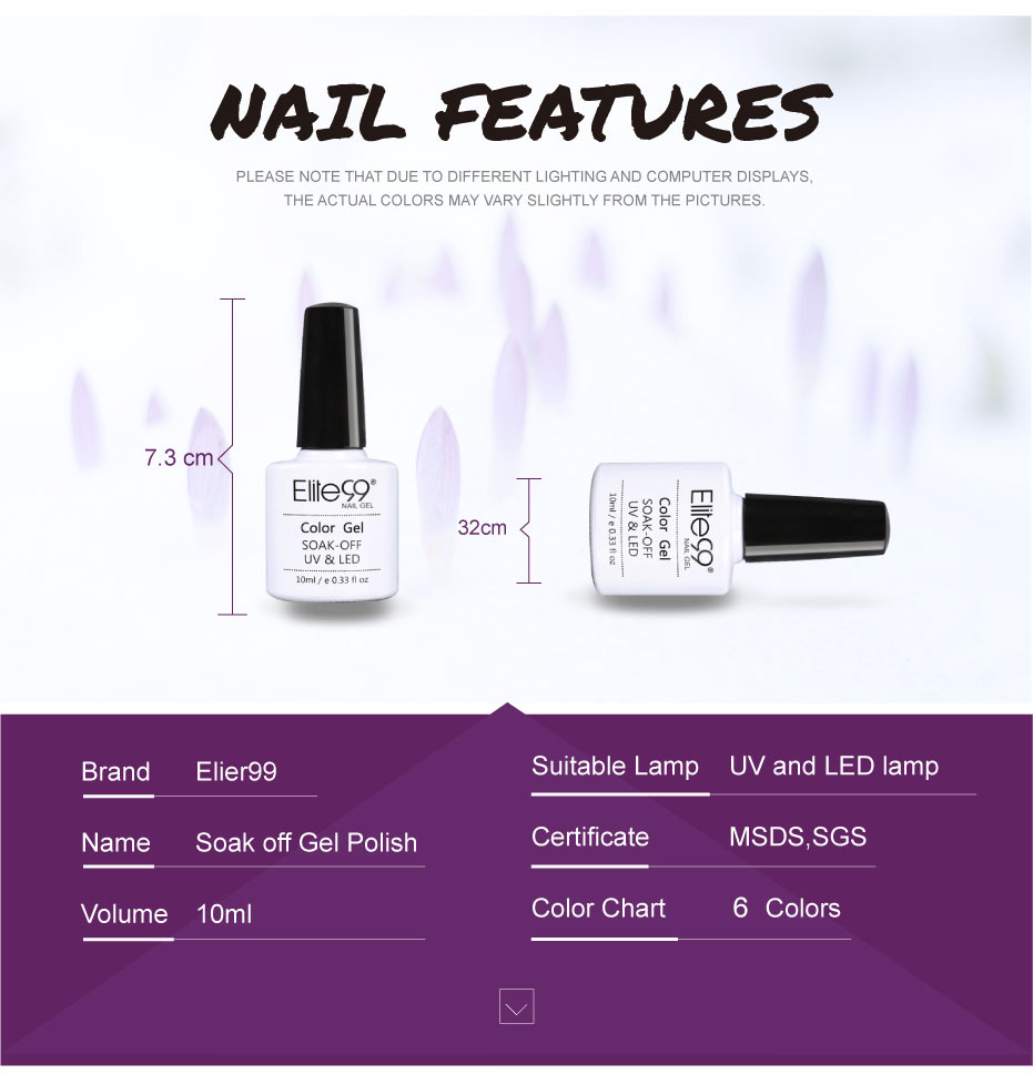 Elite99 10ml Matte Top Coat Color UV Gel Nail Polish Gray Series Soak Off Nails Gel Varnish Semi-Permanent UV Varnish Gellak