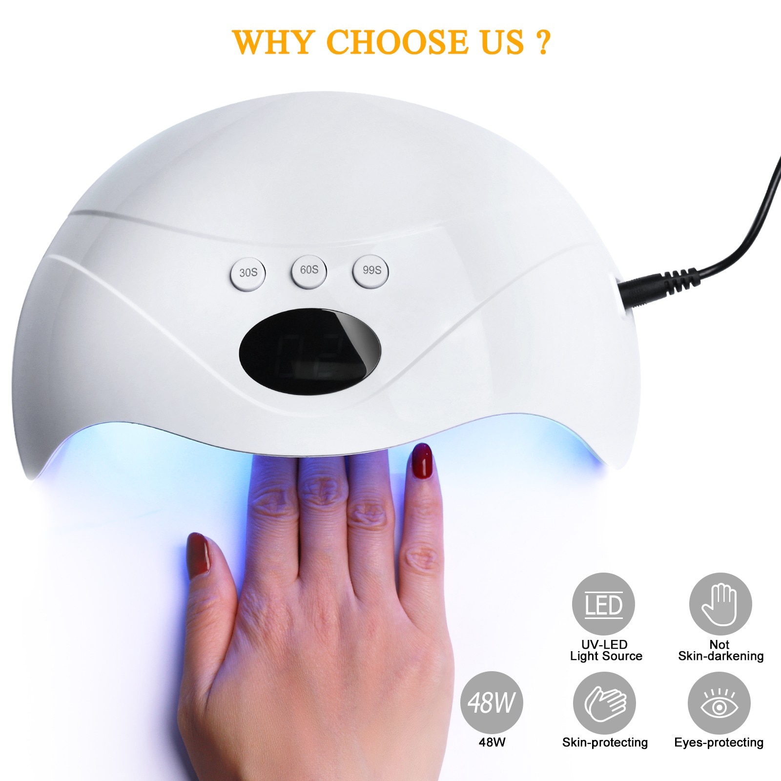 48W UV Led Nail Polish Dryer Lamp for Drying Nails Gel Polish Curing Light 30/60/90s Auto Sensor Manicure Pedicure Salon Tool