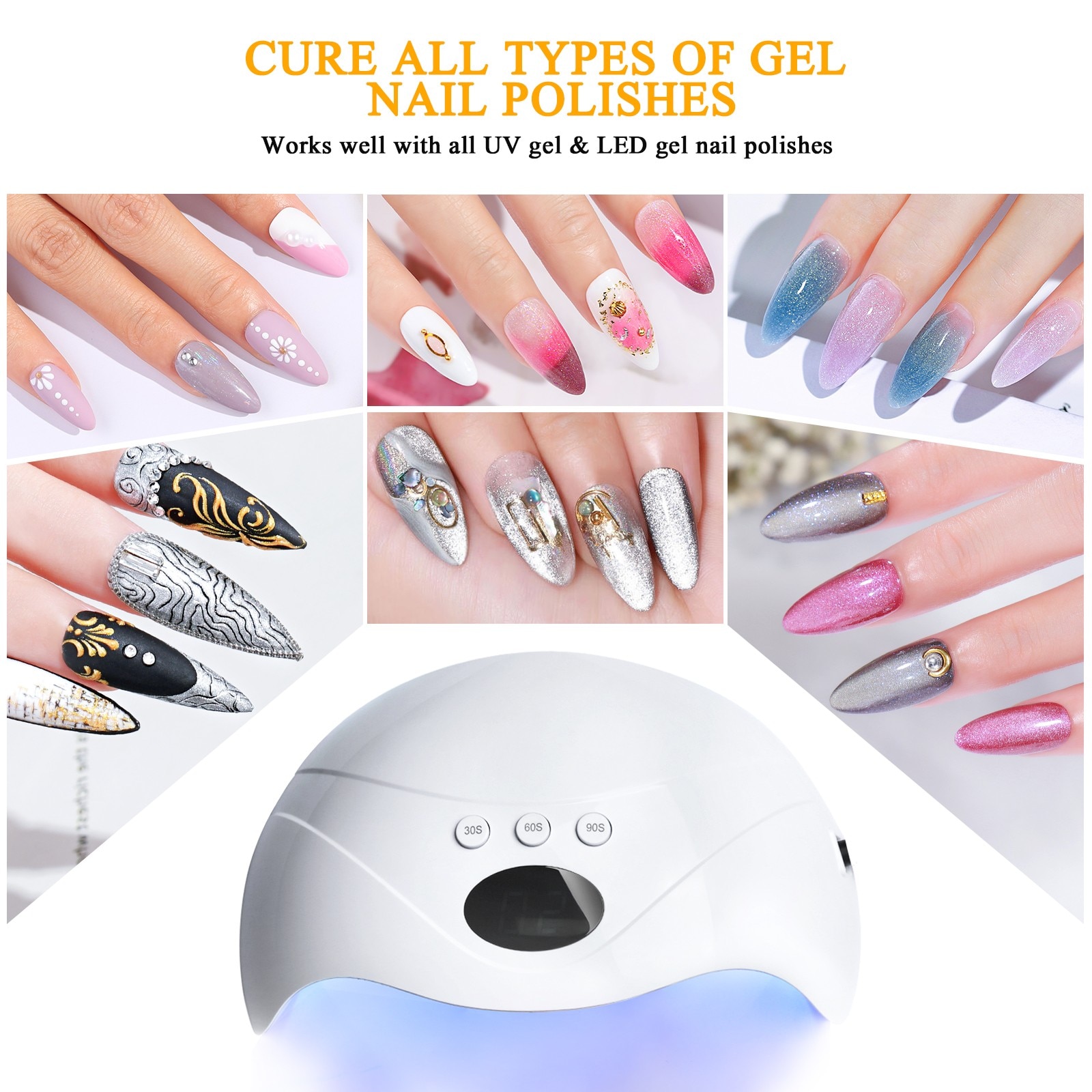 48W UV Led Nail Polish Dryer Lamp for Drying Nails Gel Polish Curing Light 30/60/90s Auto Sensor Manicure Pedicure Salon Tool