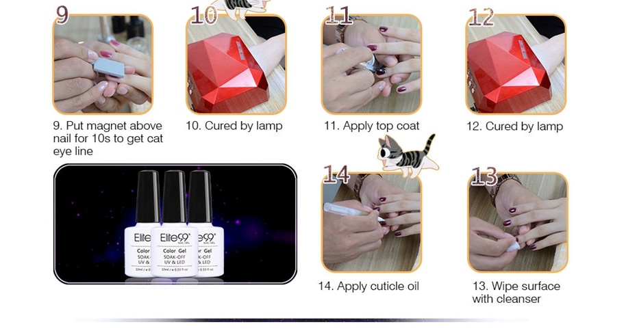 Elite99 1Pcs Temperature Color Changing Cat Eye Gel Polish Varnish Manicure Soak Off 3D Effect Mood Gel Lacquer Polish