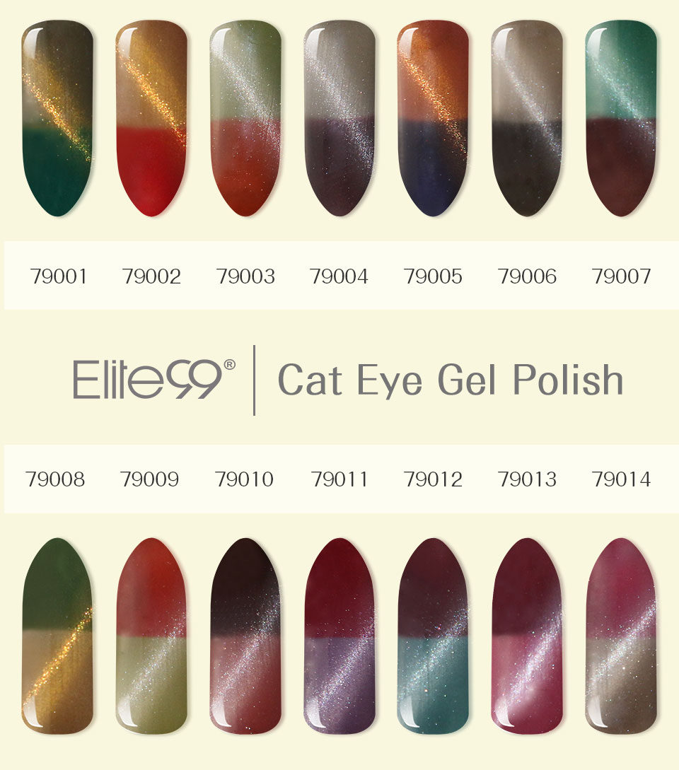 Elite99 1Pcs Temperature Color Changing Cat Eye Gel Polish Varnish Manicure Soak Off 3D Effect Mood Gel Lacquer Polish