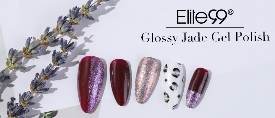 Elite99 10ml Glossy Jade Gel Polish Soak Off UV Gel Lacquers Shimmer Glitter Varnish Hybrid Nail Art Manicure Gel Nail Polish