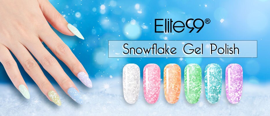 Elite99 10ml Snowflake Gel Polish Sequins Nails Gellak Semi-permanent UV Varnish Hybrid Gel Nail Polish For Nail Art Manicure