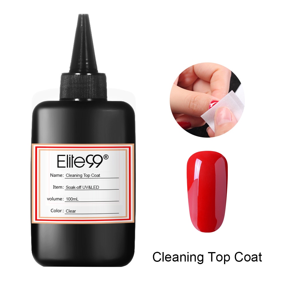 Elite99 Large Volume 100ml Clean & No Clean Matt Top Base Coat Metallic Reinforce UV Gel Polish Air Dry Primer Gel Varnishes