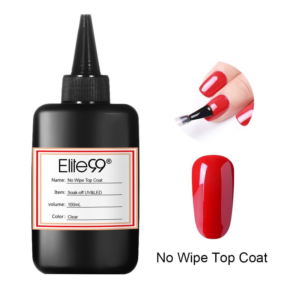 Elite99 Large Volume 100ml Clean & No Clean Matt Top Base Coat Metallic Reinforce UV Gel Polish Air Dry Primer Gel Varnishes