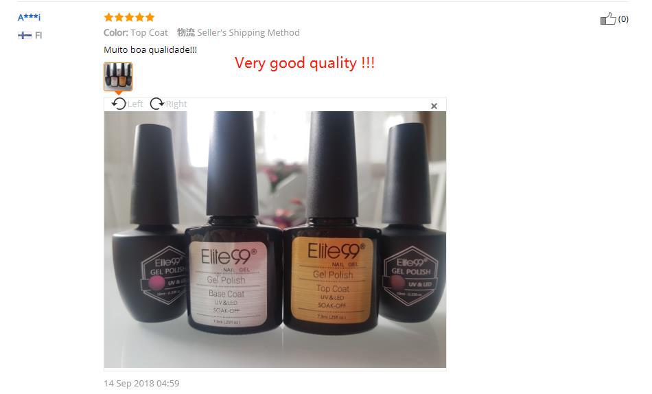 Elite99 7.3ML Base Top Coat  UV Gel Nail Polish 10ml Soak Off Long Lasting Primer Lacquer Nail Manicure Vernis Semi Permanent