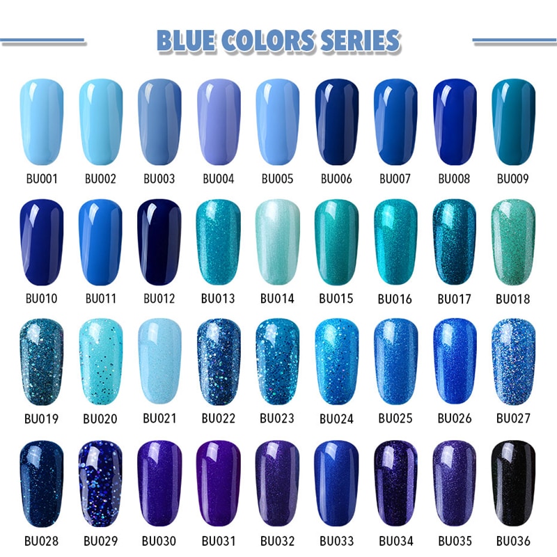 Elite99 Blue Series Nail Polish 10ml Soak Off UV Gel Polish Glue Lacquer Manicure Nail Art Varnish Tool Long-lasting Gel Lacquer