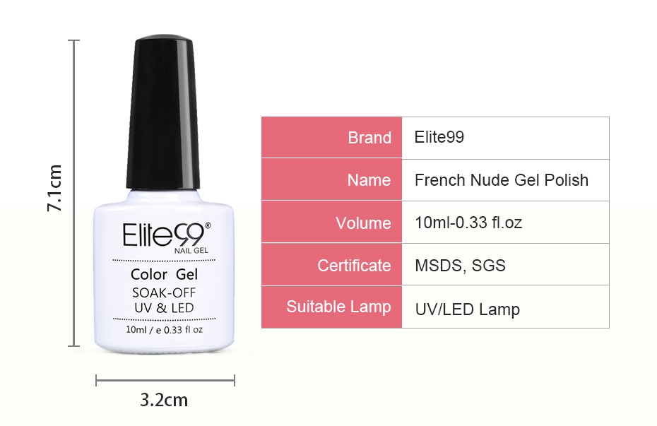 Elite99 french Nude Color Gel Nail Polish Vernis semi Permanent UV Nail Gel Lak Primer Soak Off Nail Art Gel Varnish Gelpolish
