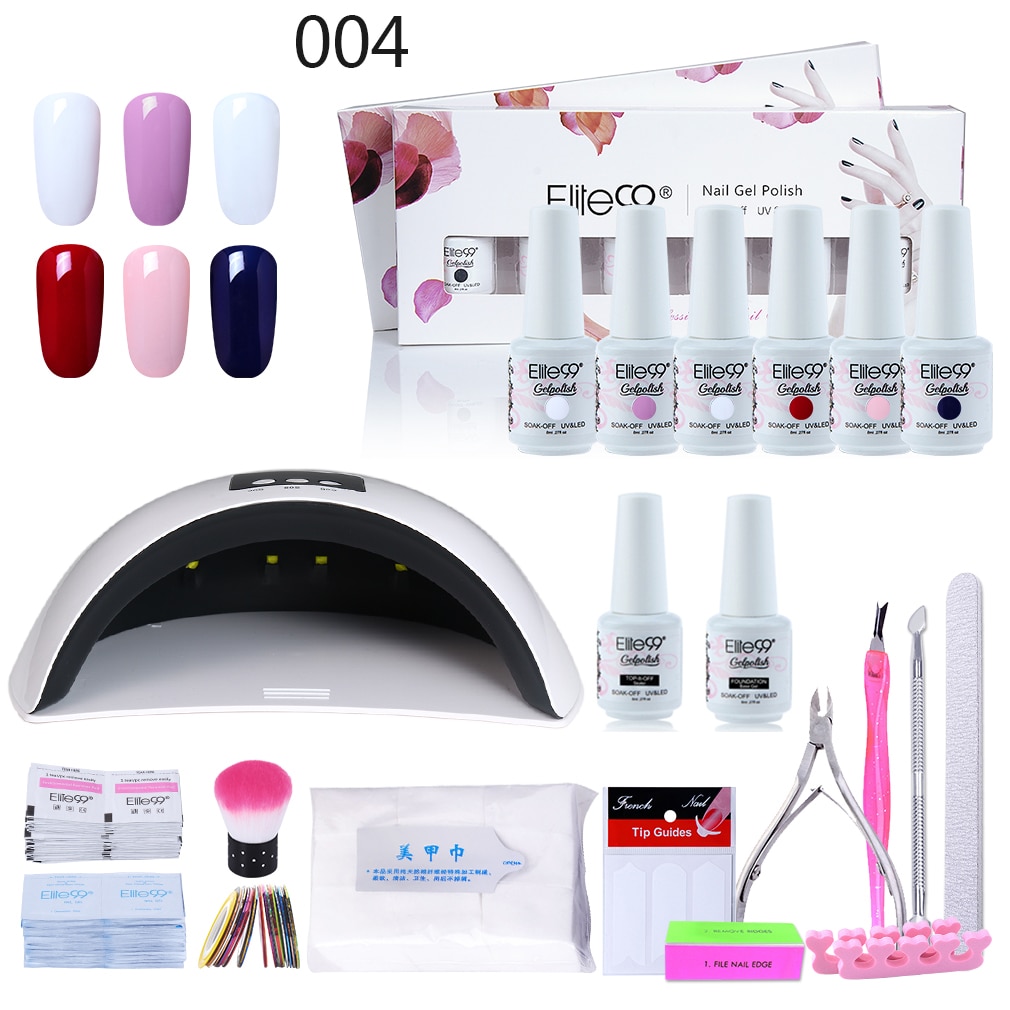 Elite99 Nail Gel Set With 36W UV LED Lamp Dryer Manicure Tools 6pcs Gel Nail Polish Top Base Coat For Nail Art SET & Kit