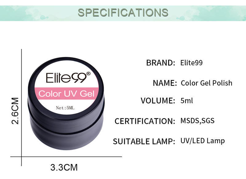Elite99 Colorful Vernis Semi-permanent UV Gel Nail Art Tips Design Manicure UV LED Soak Off DIY Gel Paint Nail Polish Lacquer