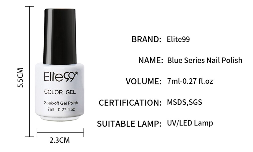 Elite99 Blue Series Gel Nail Polish Soak Off UV LED Matte Top Coat No Wipe Top Coat Base Coat Nail Gel Varnish Nail Art Manicure