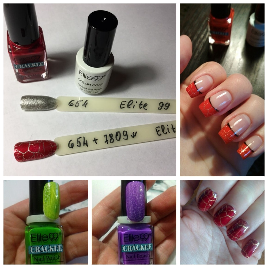 Elite99 7ml Soak Off Crackle Nail Polish Perfect Cracking Nail Lacquer Primer Quick Drying DIY Beauty Nail Art Tools