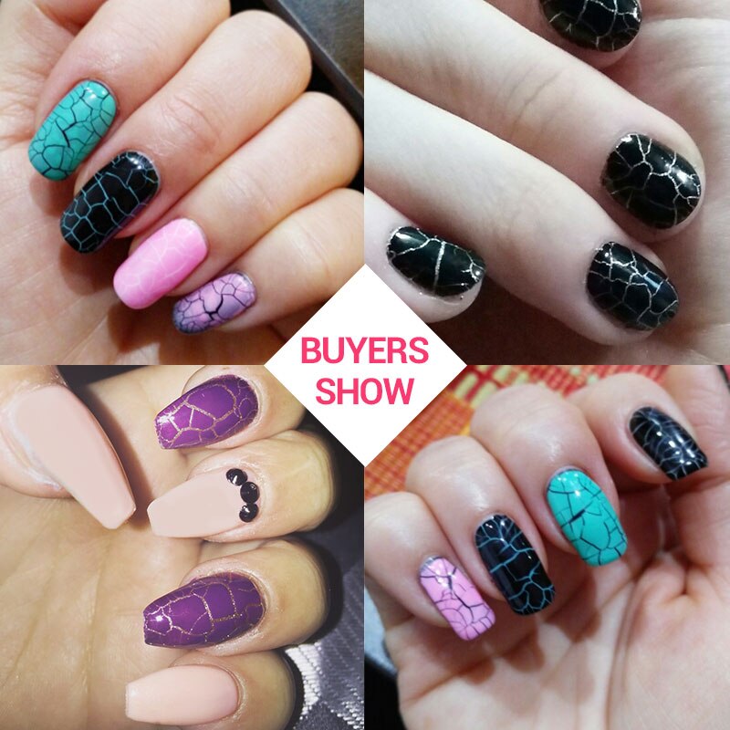 Elite99 7ml Soak Off Crackle Nail Polish Perfect Cracking Nail Lacquer Primer Quick Drying DIY Beauty Nail Art Tools