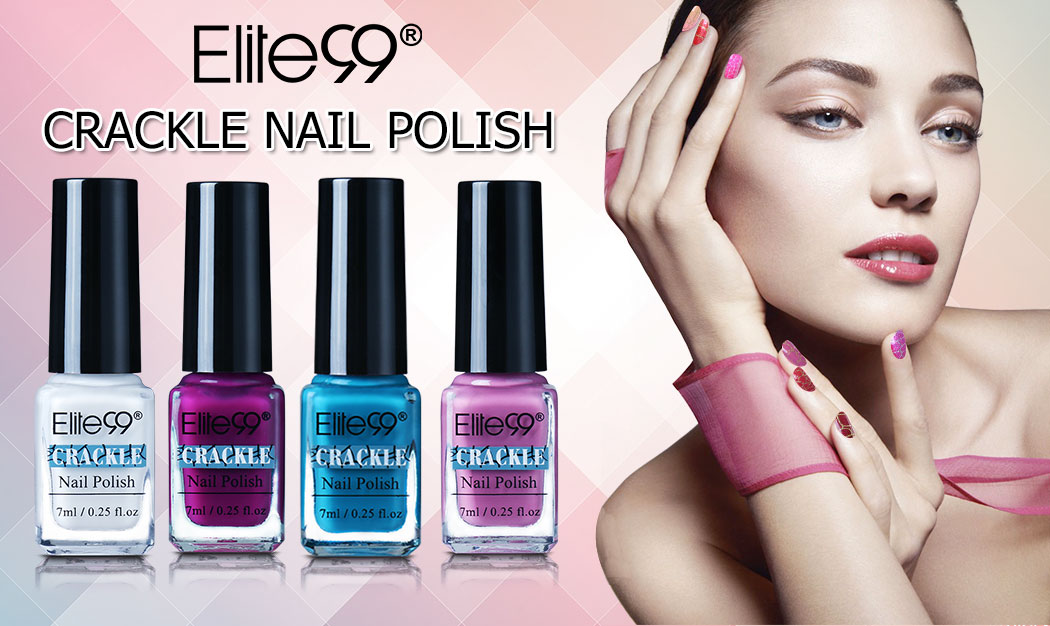 Elite99 7ml Soak Off Crackle Nail Polish Perfect Cracking Nail Lacquer Primer Quick Drying DIY Beauty Nail Art Tools