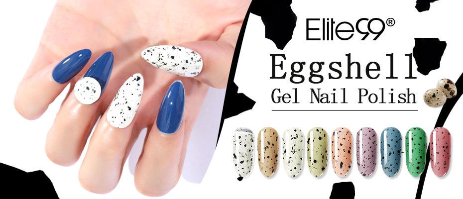 Elite99 Eggshell Shiny Shimmer Glitter UV Gel Nail Polish Soak Off Nail Varnish Primer Gel Polish Salon Manicure Gel Polish 10ML