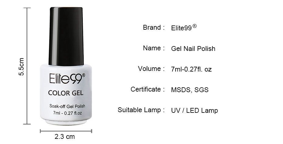 Elite99 7ml Gel Nail Polish Nail Art UV Gel Colorful Gel Lacquer Varnish Semi Permanent Little Bottle Vernis Choose 1 From 58