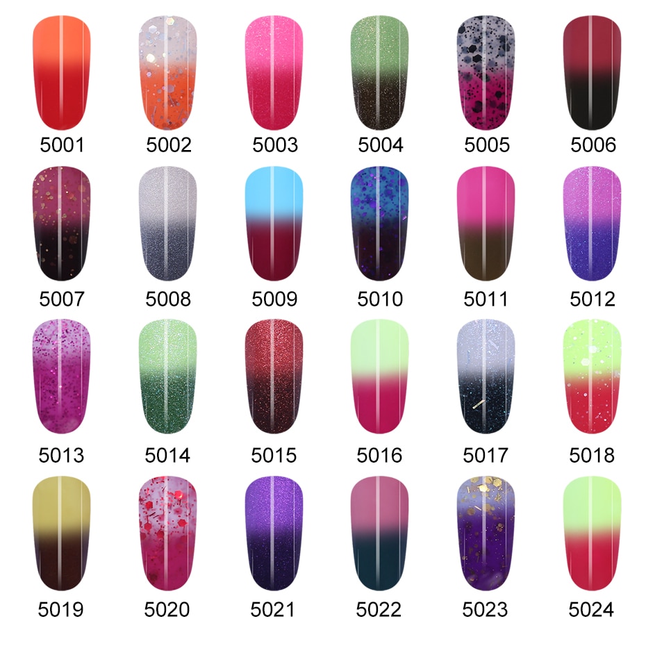 Elite99 7ml Thermal Thermo Mood Color Changing Nail Polish Soak Off UV LED Chameleon Temperature Change Gel varnish Lacquer