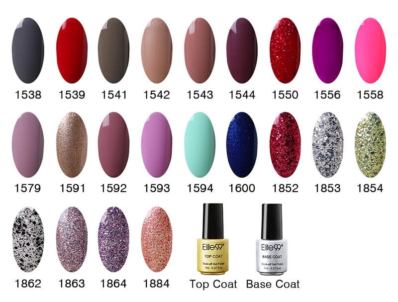 Elite99 7ml Nail Polish Color UV Gel Lak Lacquer Vernis Semi Permanent Hybrid Nail Art Manicure Pure Color Coat 58 Colors Pick 1