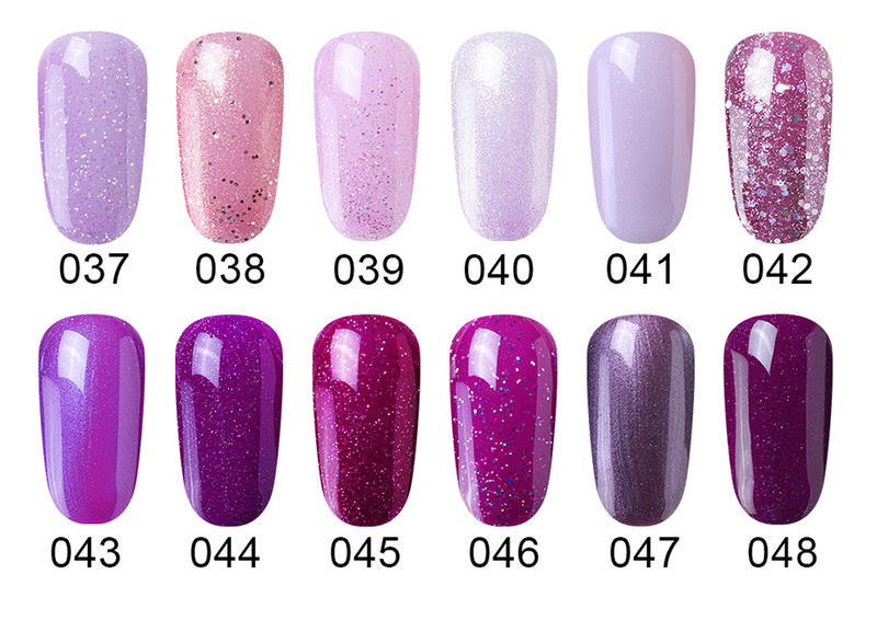 Elite99 7ml Purple Series Gel Nail Polish UV LED Lamp Semi-permanent Enamel Glitter Gel Varnish Matte Top Shiny Top Base Coat