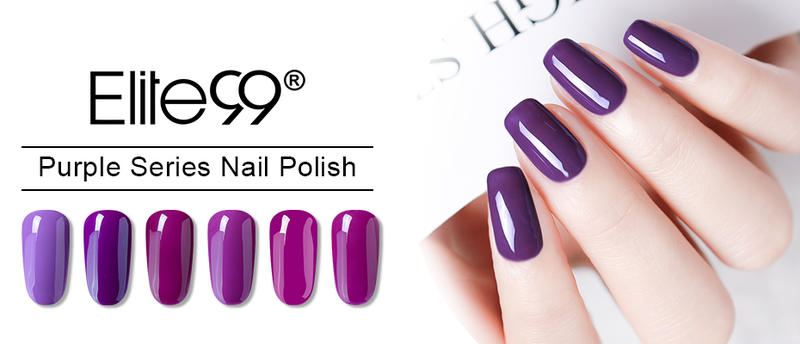 Elite99 7ml Purple Series Gel Nail Polish UV LED Lamp Semi-permanent Enamel Glitter Gel Varnish Matte Top Shiny Top Base Coat