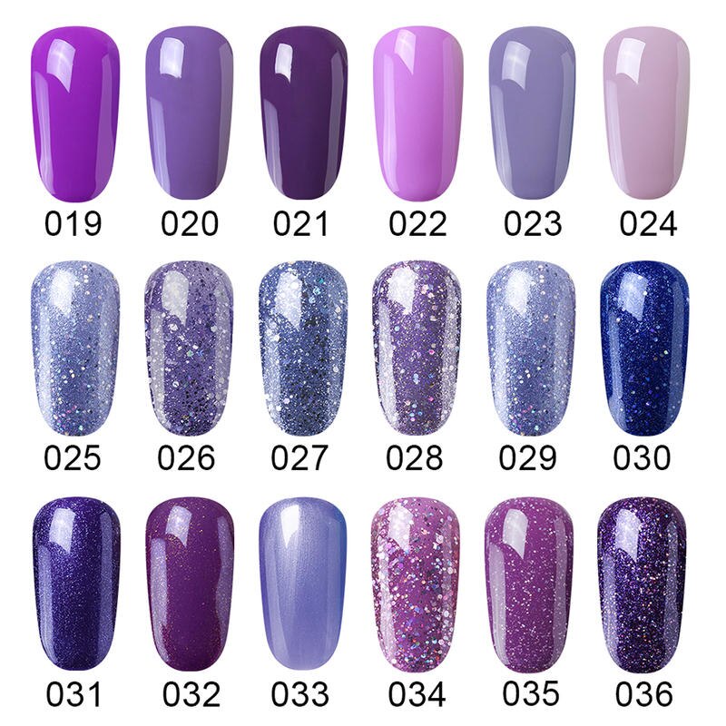 Elite99 7ml Purple Series Gel Nail Polish UV LED Lamp Semi-permanent Enamel Glitter Gel Varnish Matte Top Shiny Top Base Coat