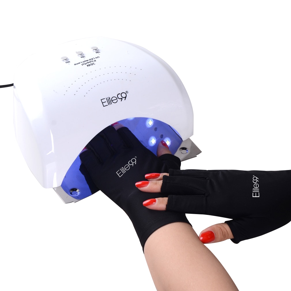 Elite99 Anti UV Gloves UV Shield Glove Fingerless Manicure Nail Art Tools LED UV Lamp Nail Dryer Radiation Protection 1 Pair