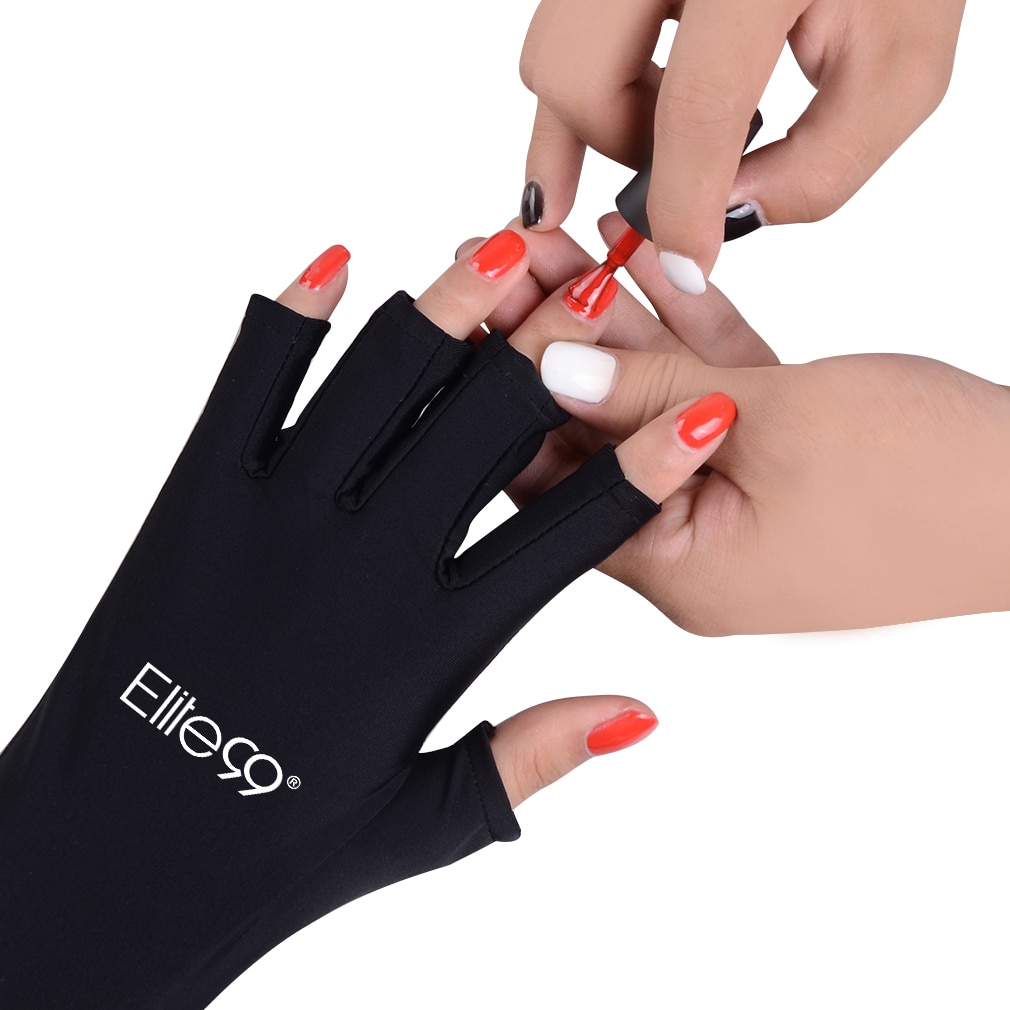 Elite99 Anti UV Gloves UV Shield Glove Fingerless Manicure Nail Art Tools LED UV Lamp Nail Dryer Radiation Protection 1 Pair