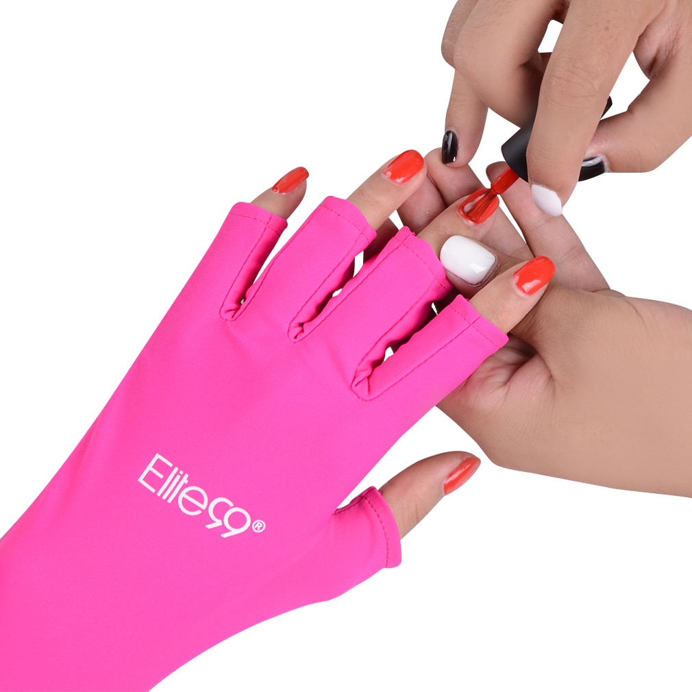 Elite99 Anti UV Gloves UV Shield Glove Fingerless Manicure Nail Art Tools LED UV Lamp Nail Dryer Radiation Protection 1 Pair