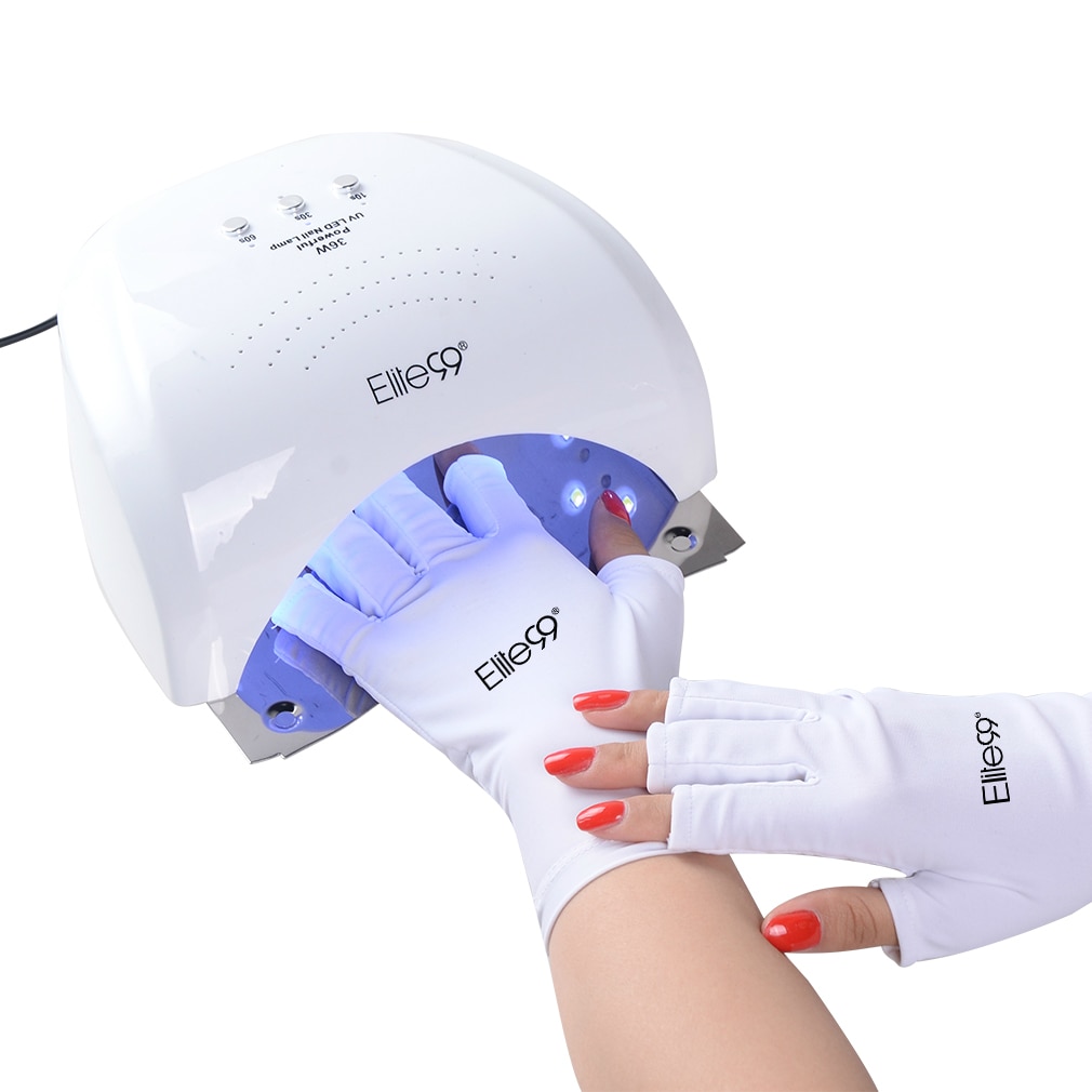 Elite99 Anti UV Gloves UV Shield Glove Fingerless Manicure Nail Art Tools LED UV Lamp Nail Dryer Radiation Protection 1 Pair