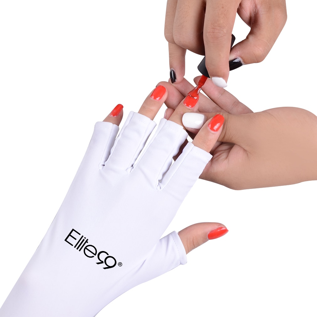 Elite99 Anti UV Gloves UV Shield Glove Fingerless Manicure Nail Art Tools LED UV Lamp Nail Dryer Radiation Protection 1 Pair