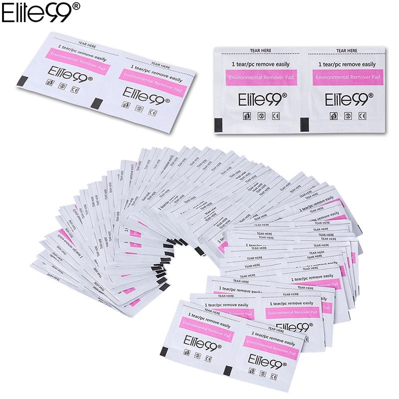 Elite99 50 Pieces Gel Polish Remover Wraps Cotton Pads Manicure Tools Wet Wipes Paper Pads Foil Nail Art Cleaner for UV Gel