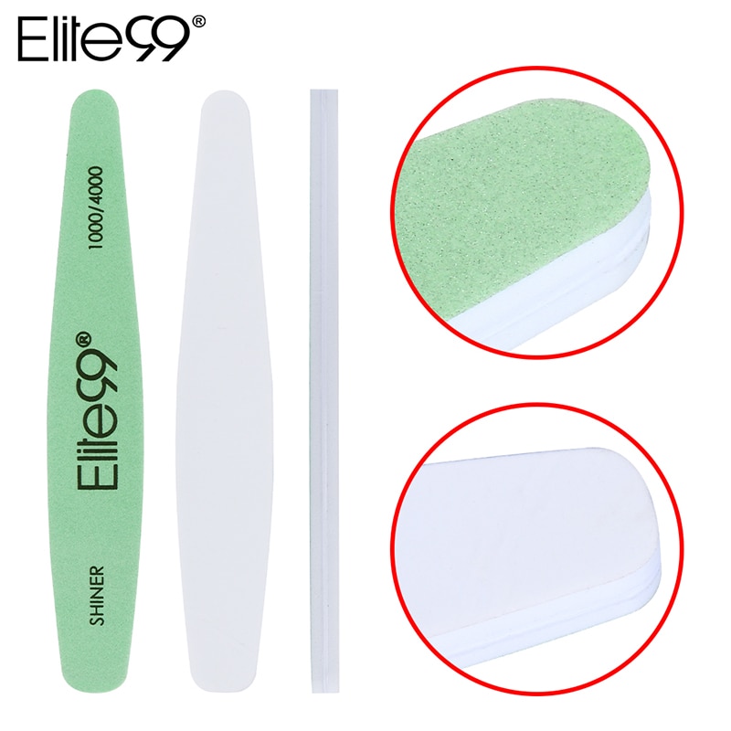 Elite99 Green Buffing Nail Sanding Nail Art File 3-Side Manicure Pedicure Buffer Tool Nail Art Buffer Shiner Nail Polish Tool