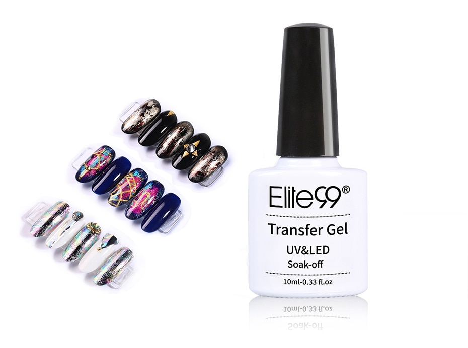 Elite99 10ml Nail Art Transfer Gel Lacquer Nail Foil Adhesive Glue Starry Sky Sticker Transfer Glue Soak Off Gel Paint Manicure