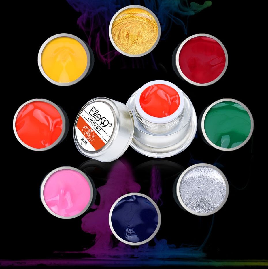 Elite99 3D Painting Color Gel Drawing UV Gel DIY Nail Art Paint For Painting Varnish Need Base Top Coat Gel Lacquer 12 Colors