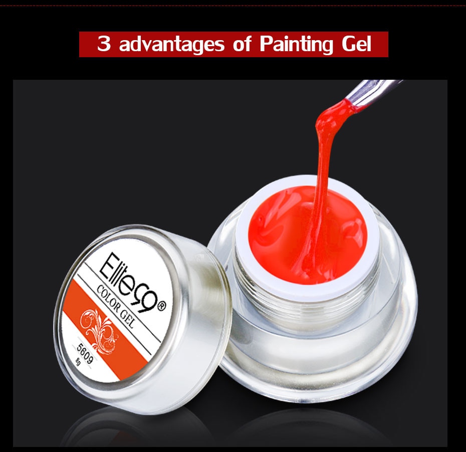 Elite99 3D Painting Color Gel Drawing UV Gel DIY Nail Art Paint For Painting Varnish Need Base Top Coat Gel Lacquer 12 Colors