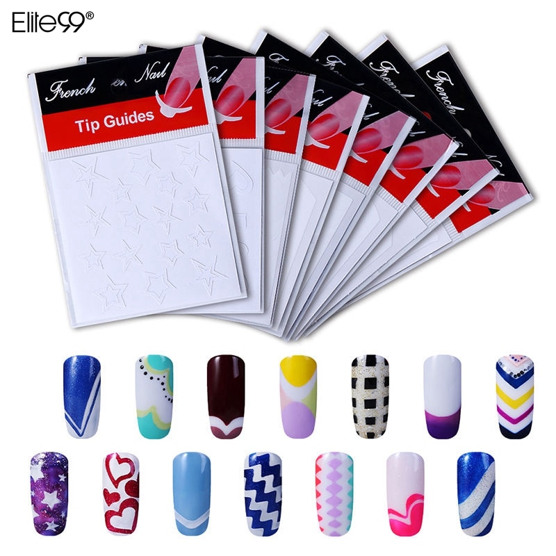 Elite99 DIY French Nails Tips Guides Sticker Style Form Manicure Gel UV Set Nail Decoration