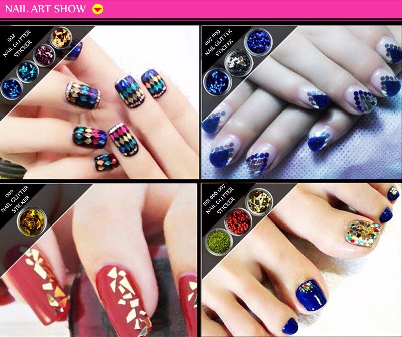 12&24 Colors Nail Fashion Glitter Powder Sticker Nail Art Decoration Dip Powder Gem Gel Nail Polish Holographic Powder For Nails