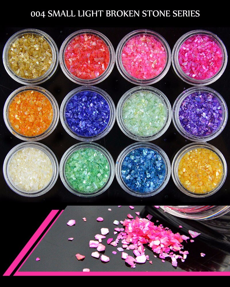 12&24 Colors Nail Fashion Glitter Powder Sticker Nail Art Decoration Dip Powder Gem Gel Nail Polish Holographic Powder For Nails