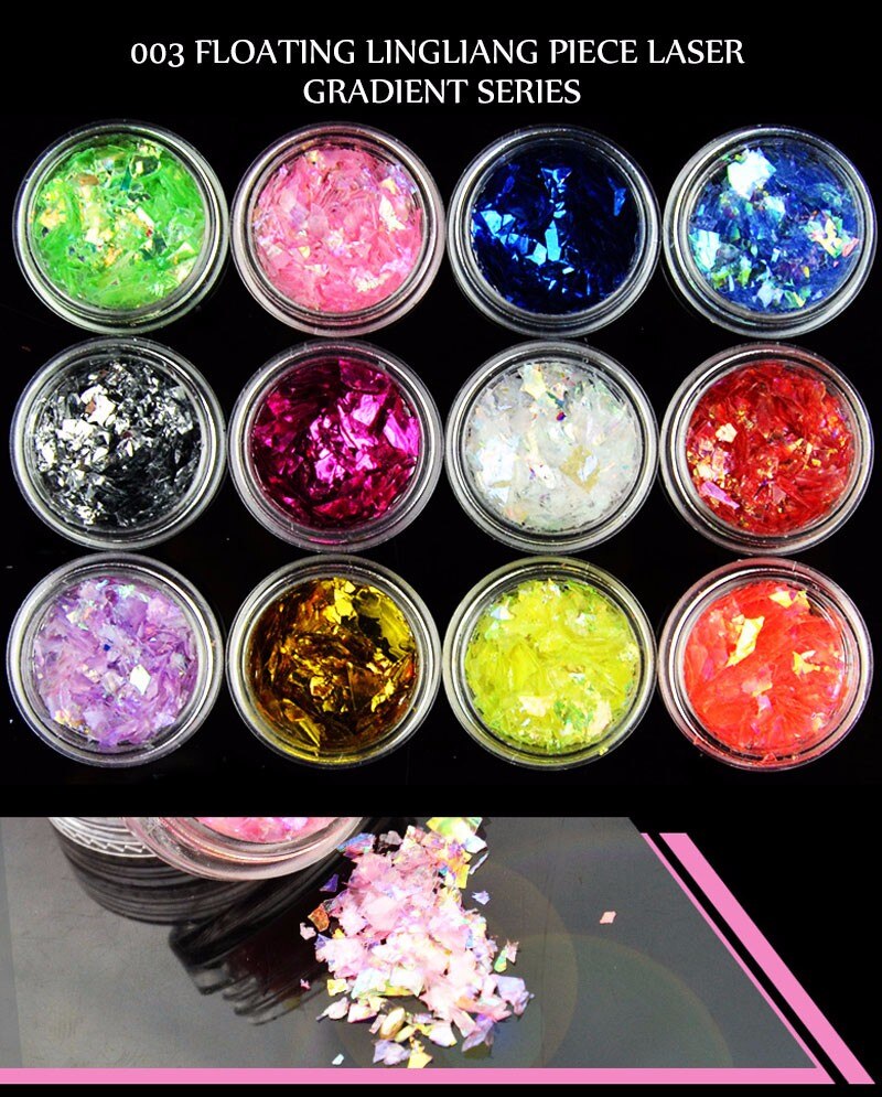 12&24 Colors Nail Fashion Glitter Powder Sticker Nail Art Decoration Dip Powder Gem Gel Nail Polish Holographic Powder For Nails