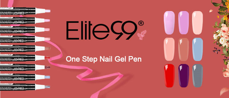 Elite99 Nail Art 3 In 1 Gel Nail Varnish Pen Glitter One Step Nail Art Gel Polish Hybrid 37 Colors Easy To Use UV Gel Lacquer