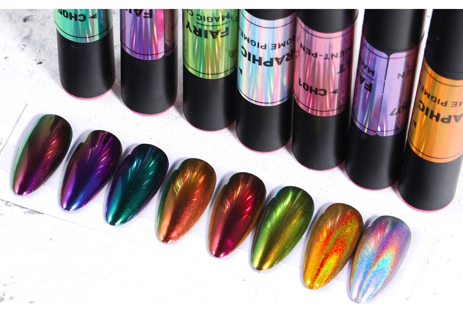 Mermaid Chrome Nail Magic Powder Pen Nail Art Accessories Air Cushion Nail Salon Nail Art Manicure Makeup UV Gel